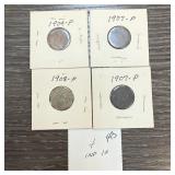 4PC INDIAN HEAD PENNY CENTS
