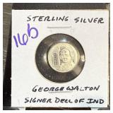 FRANKLIN MINT STERLING SILVER DECLARATION SIGNER