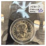 1980-D SUSAN B ANTHONY DOLLAR  UNC