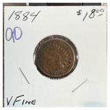 1884 INDIAN HEAD PENNY CENT