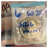 QTY 6 MIXED WASHINGTON UNC QUARTERS IN OGP