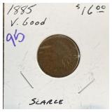 1885 INDIAN HEAD PENNY CENT SCARCE