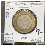 1993 STERLING SILVER 10 PESOS BIMEALLIC 10 PESOS
