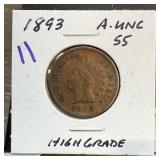 1893 INDIAN HEAD PENNY CENT HIGH GRADE