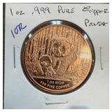 1 OZ .999 COPPER BULLION ROUND PANDA
