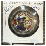 COLORIZED STATE QUARTER HANK AARON