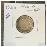 1868 SHIELD NICKEL