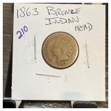 1863 INDIAN HEAD PENNY CENT