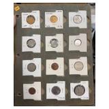 SHEET OF MIXED DATE FOREIGN COINS