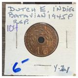 1945-P DUTCH EAST INDIES 1 CENT MINTED BY US