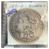 1891-O MORGAN SILVER DOLLAR SCARCE DATE