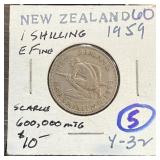 1959 1 SHILLING LOW MINTAGE