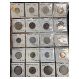 SHEET OF MIXED DATE FOREIGN COINS