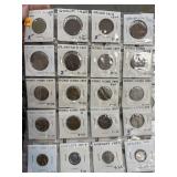 SHEET OF MIXED DATE FOREIGN COINS