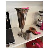 VINTAGE ENGLISH PEWTER SMALL TANKARD & VASE VINTAGE ENGLISH PEWTER SMALL TANKARD & VASE