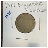 1914 NICARAGUA 5 CENTAVOS