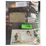 WWI COLLECTION POSTCARD & REGISTRATION CERTIFICATE