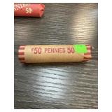 ROLL OF MIXED DATE WHEAT PENNIES CENTS