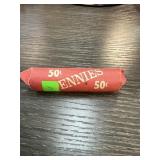 ROLL OF MIXED DATE WHEAT PENNIES CENTS