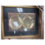 GOLD FOIL OLD WORLD MAP