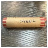 ROLL OF STEEL WHEAT PENNIES CENTS