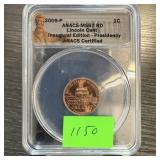2009 ANACS MS67 RD GRADED CENT