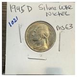 1945-D JEFFERSON SILVER WAR NICKEL HIGH GRADE
