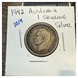 1942 AUSTRALIA 1 SHILLING SILVER