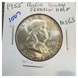 1955 FRANKLIN SILVER HALF DOLLAR BUGS BUNNY VAR