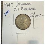 1947 PANAMA 1/10 SILVER BALBOA