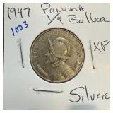 1947 PANAMA 1/4 SILVER BALBOA
