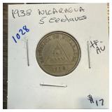 1938 NICARAGUA 5 CENTAVOS