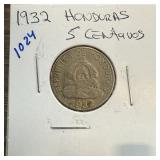 1932 HONDURAS 5 CENTAVOS