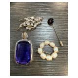 LOT OF MIXED JEWELRY / BROOCH / PENDANT +