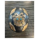 PERU 18K GOLD & STERLING SILVER LARGE PIN PENDANT