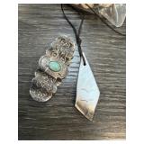 CARVED SHELL PENDANT / THUNDERBIRD PIN NECKLACES
