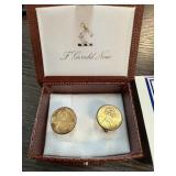 F GERALD NEW STERLING SILVER CENTS CUFFLINKS