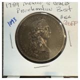 1789 MEXICO 8 REALS PROCLAMATION BUST SILVER