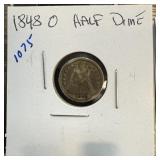1848-O SEATED LIBERTY SILVER HALF DIME