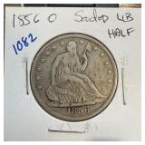 1856-O SEATED LIBERTY SILVER HALF DOLLAR