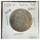 1854-O SEATED LIBERTY SILVER HALF DOLLAR