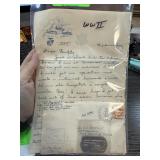 WWII EPHEMERA LOT LETTERS / DOG TAG ETC