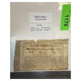 WWI COLLECTION RARE 1918 CHRISTMAS COUPON