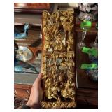 ANTIQUE GILDED CHINESE CARVED PANEL HIGH GILT ANTIQUE GILDED CHINESE CARVED PANEL HIGH GILT