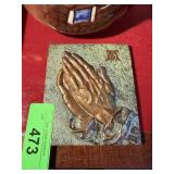 ABRECHT DURER BRONZE PRAYIING HANDS PLAQUE ABRECHT DURER BRONZE PRAYIING HANDS PLAQUE