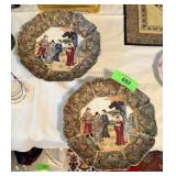 2PC CHINESE PLATES QIANLONG MARKS 2PC CHINESE PLATES QIANLONG MARKS