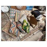 SOFA WITH CONTENTS ON TOP LOT OF PILLOWS BLANKETS SOFA WITH CONTENTS ON TOP LOT OF PILLOWS BLANKETS