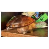 LALIQUE CRYSTAL AMBER TURTLE LALIQUE CRYSTAL AMBER TURTLE