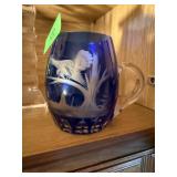 VINTAGE BOHEMIAN CUT TO CLEAR CRYSTAL MUG VINTAGE BOHEMIAN CUT TO CLEAR CRYSTAL MUG