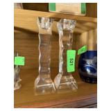 2PC ORREFORS CRYSTAL CANDLESTICKS NOTE 2PC ORREFORS CRYSTAL CANDLESTICKS NOTE
